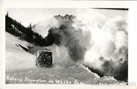 Rotary Snowplow On White Pass Washington Postcard