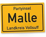 DankeDir! Partyinsel Malle - Kunststoff Schild 30 x 20 cm Lustige ...