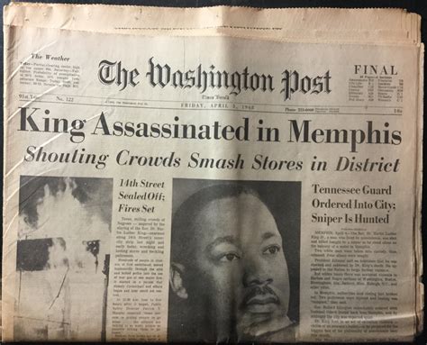 Martin Luther King Assassination Newspaper Article