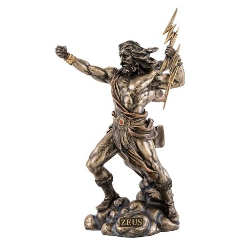 Buy Top Collection Zeus Statue Holding Thunderbolt Hand Painted Greek