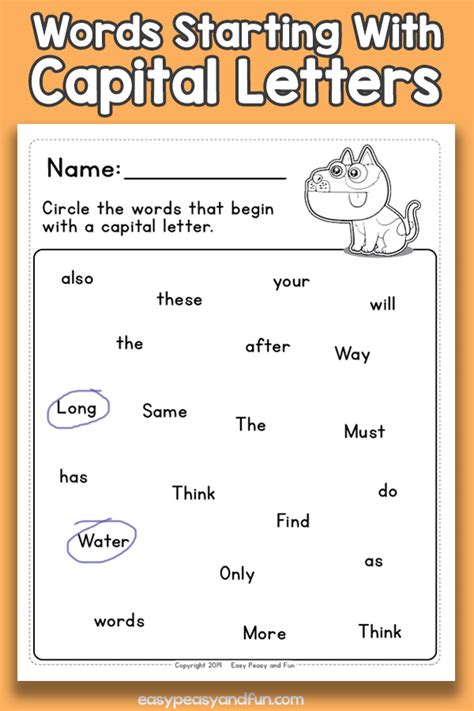 Capital Letters Worksheets First Grade 1st Grade Writ
