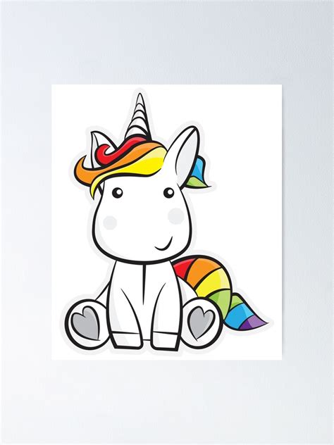 Rainbows And Unicorns Cute Little Unicorn Poster For Sale By