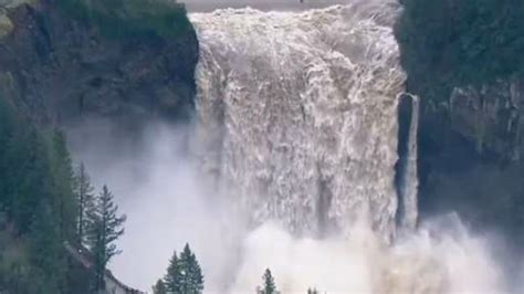 Watch Washingtons Snoqualmie Falls Surging Snoqualmie Falls
