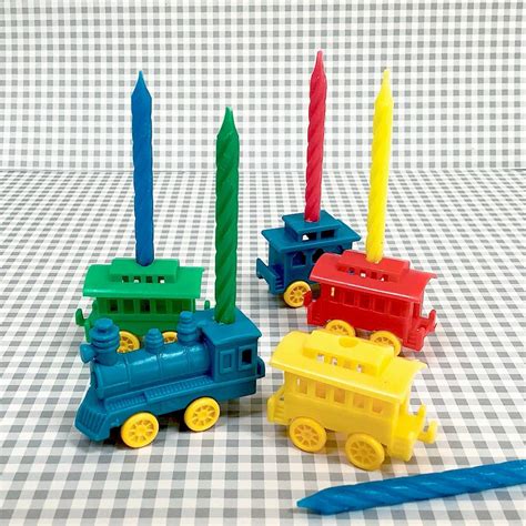 Train Candle Holders Plastic Train Candle Holder Birthday Etsy