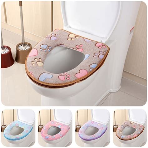 Warm Soft Toilet Cover Seat Lid Top Cover Pad Bathroom Warmer Toilet