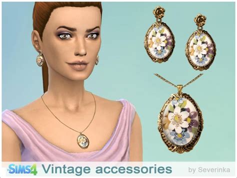 Vintage Earrings And Necklace At Sims By Severinka Sims 4 Updates