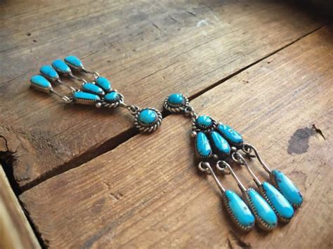 Long Cluster Chandelier Turquoise Earrings Sterling Etsy Silver