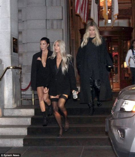 Kim Kardashian Rocks Sheer Thigh High Stockings In Sf Daily Mail Online