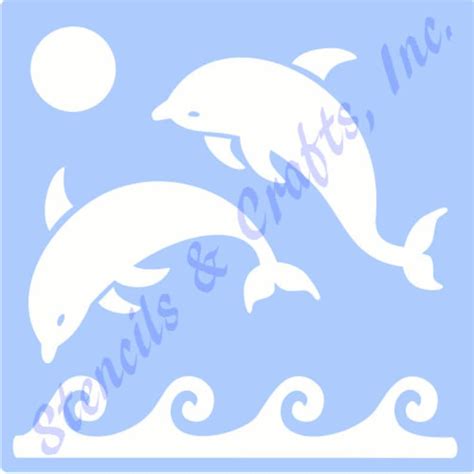 Dolphin Dolphins Stencil Stencils Beach Ocean Sea Background Etsy