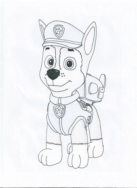 Chase From Paw Patrol Coloring Pages
