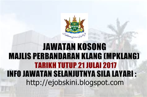 Jawatan kosong jabatan komunikasi komuniti, tarikh tutup 15 april 2021 april 4, 2021. Jawatan Kosong Majlis Perbandaran Klang (MPKlang) - 21 ...