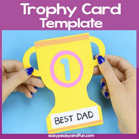 Fathers Day Trophy Card With Printable Trophy Template Easy Peasy