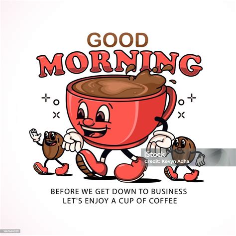 Coffee Cup Cartoon Mascot Walking Around With Coffee Beans Perfect For