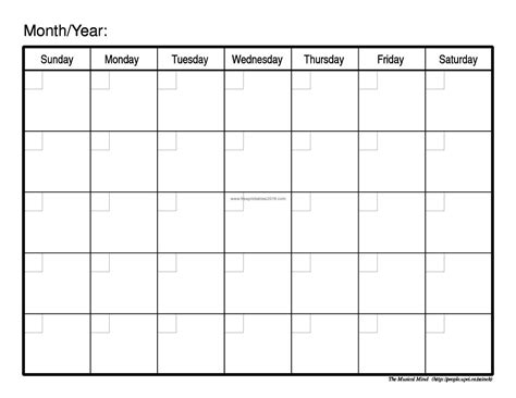 Remarkable Monthly Calendar Blank Template Printable Blank Calendar Free Printable Calendar
