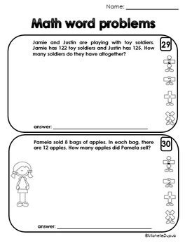 90 word problems for addition and subtraction (1st grade)! Word Problem Worksheets - 1st grade and 2nd grade by ...