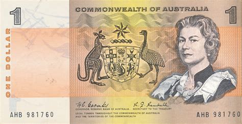 Australien 1 Dollar 1968 Banknote Hc Coombs And Rj Randall