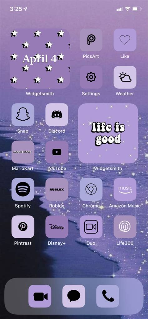 Purple Home Screen In 2021 Iphone Wallpaper App Homescreen Iphone