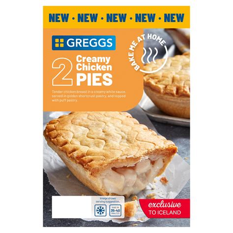 Greggs 2 Chicken Pies 394g Greggs Iceland Foods