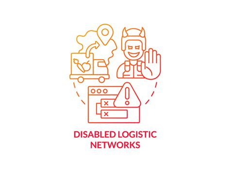 Disabled Logistic Networks Red Gradient Concept Icon By Bsd ~ Epicpxls