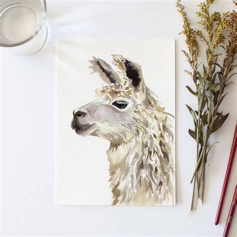 Llama Watercolor Kit Watercolor Kit Lets Make Art Llama Painting