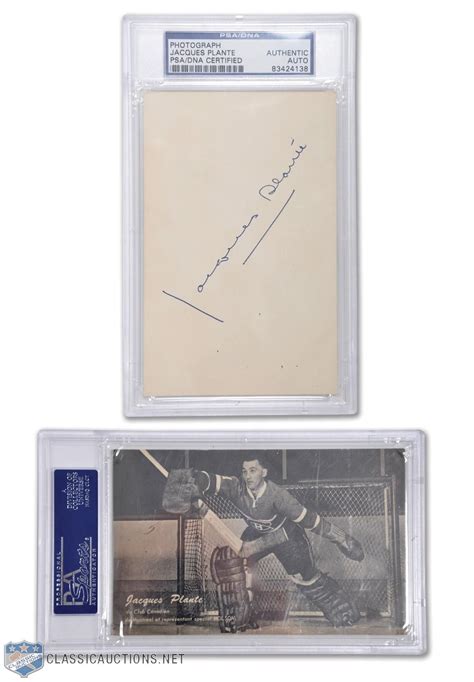 Lot Detail Jacques Plante Signed Montreal Canadiens Postcard Psadna