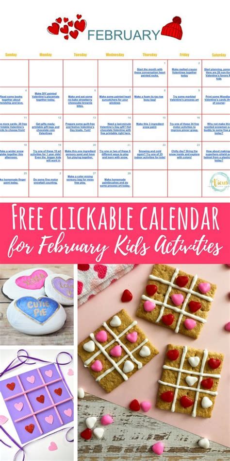 February Calendar Of Activities For Toddlers And Preschoolers Kids