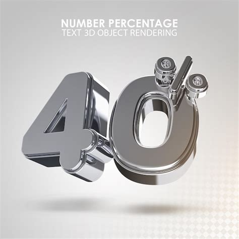 Premium Psd 3d Numbers 40 Percentage Forty Percent 3d Rendering