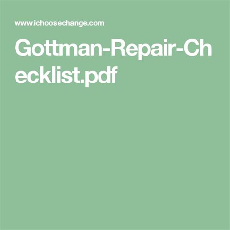 Pdf Printable Gottman Repair Checklist Printable Word Calendar