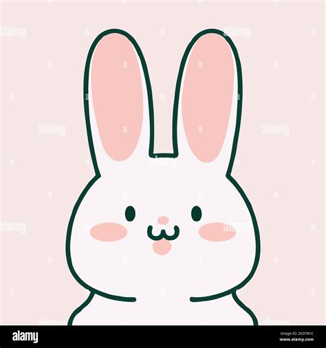 Cute Kawaii Rabbit Or Bunny In Pastel Design Isolated Vector Funny