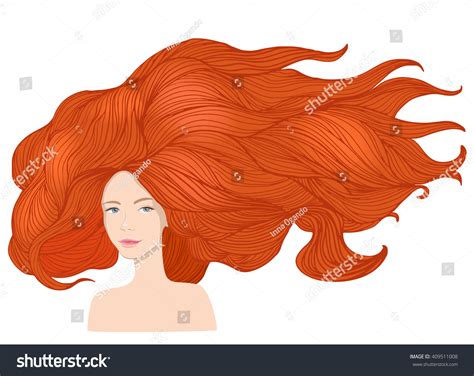 Beautiful White Girl Long Hair Illustration Stock Vector Royalty Free 409511008 Shutterstock