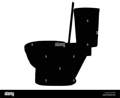 Silhouette Of Side View Of A Modern Toilet Stock Vector Image And Art Alamy