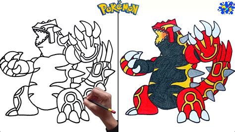 How To Draw Mega Groudon Pokemon Easy Step By Step Youtube