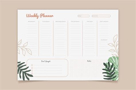 Aesthetic Study Planner Aesthetic Schedule Template Free Class