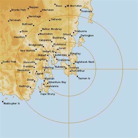 Bureau home > radar images > 256 km gympie (mt kanigan) radar loop. Doppler wind Hobart (Mt Koonya) Radar