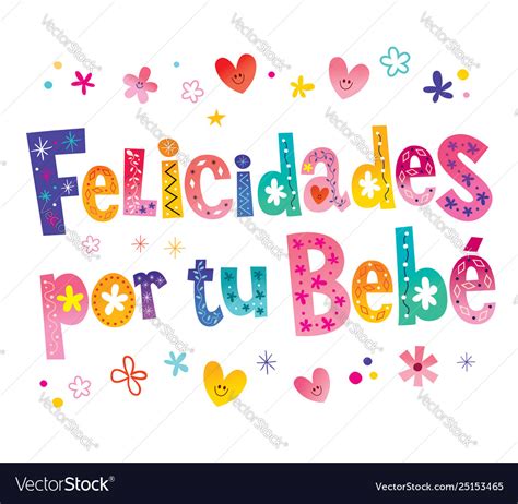 Congratulations On Your Baby In Spanish Royalty Free Vector