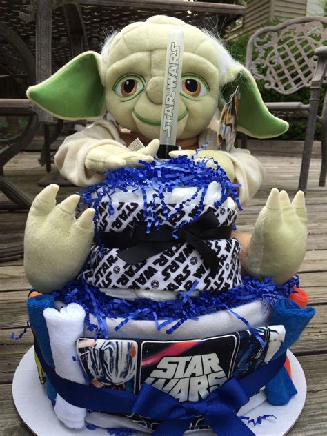 Star Wars Themed Yoda Jedi Baby Diaper Cake Shower Centerpiece