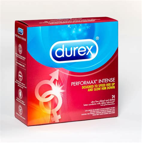 Durex Performax Intense Ultra Fine Ribbed And Dotted Condoms With Delay Lubricant 24 Count