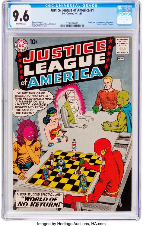 Justice League Of America 1 Dc 1960 Cgc Nm 96 Off White Lot