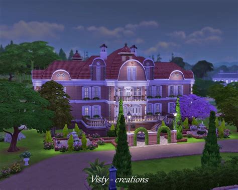 Katherine hall40 x 30 family home (6 bed 2 bath) §59. Visty-6-The Sims 4 creations: Mansion brick / Cihlové panství