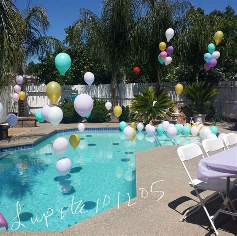Pool Party Balloons Sweet 16 Backyard Pool Parties Pool Birthday