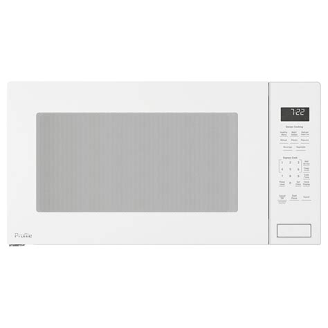 Ge Profile 22 Cu Ft Countertop Microwave In White With Sensor