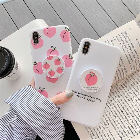 Cute Peach Iphone Case With Stand Holder Iphone Cases Iphone Cover
