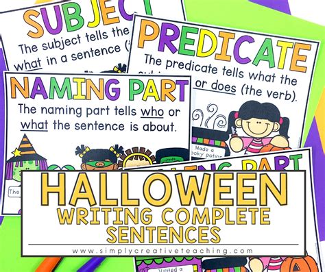 Halloween Sentence Building Activities For Writing Complete Sentences
