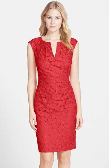 Adrianna Papell Floral Lace Side Pleated Sheath Dress Nordstrom