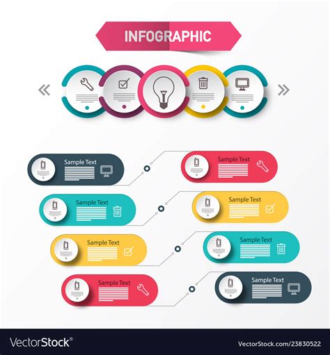 Infographic Layout Infographics Concept Data Flow Vector Image