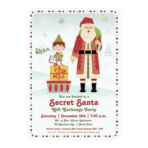 Secret Santa T Exchange Holiday Party Invitation