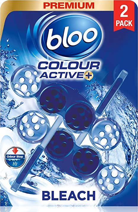 bloo colour active toilet rim block bleach twin pack 2 x 50g