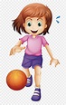 Basketball Cartoon Girl Clip Art - Sporty Girl Clip Art - Png Download ...