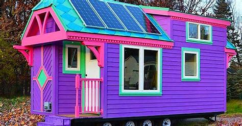 The exterior steals the eye with flourishes such as window ornamentation, cornices, finials, wraparound porches, bright colors and often the presence of a corner turret. Colorful Victorian Tiny House for a Female Firefighter ...