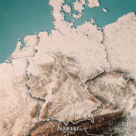 germany country 3d render topographic map neutral border digital art by frank ramspott pixels